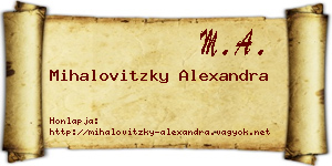 Mihalovitzky Alexandra névjegykártya
